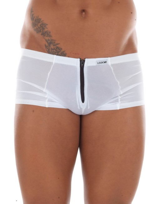  mini pant blanc homme avec double zip