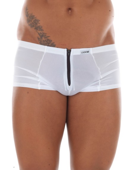  mini pant blanc homme avec double zip