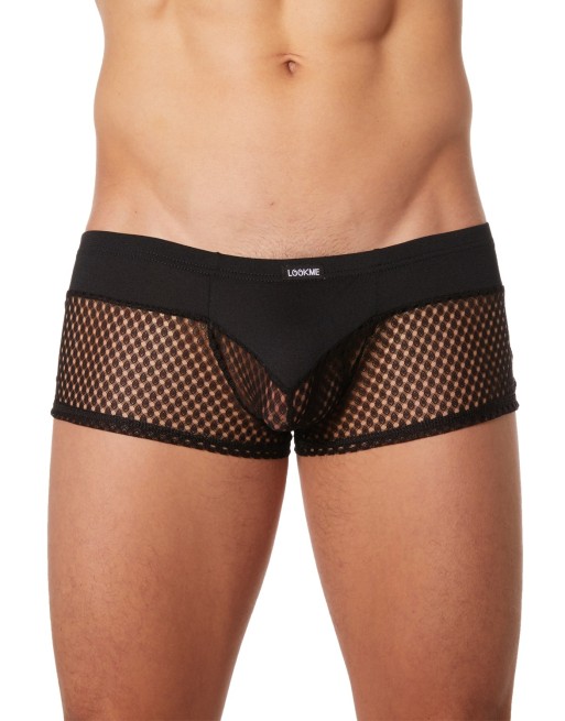  lingerie masculine : mini pant noir opaque et filet