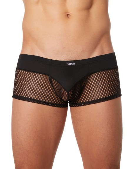  lingerie masculine : mini pant noir opaque et filet