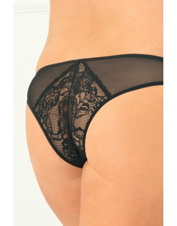  lingerie : tanga ouvert noir grande taille