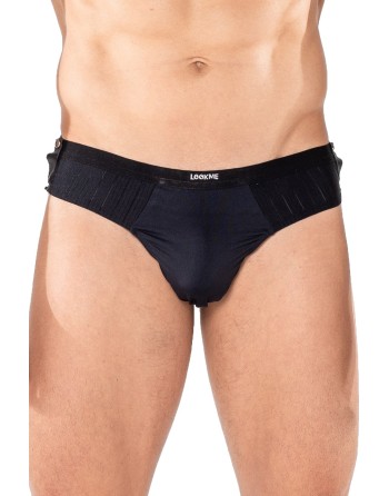 lookme, lingerie homme du basic ou très sexy, string noir pression