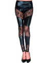  : legging wetlook noir et dentelle