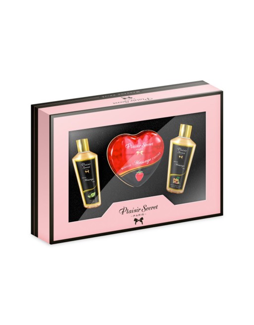 coffret de luxe huile de massage et bougie aphrodisiaques, spécial noël