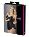 nuisette sexy en fine résille et dentelle noire avec string assorti de la collection cottelli.