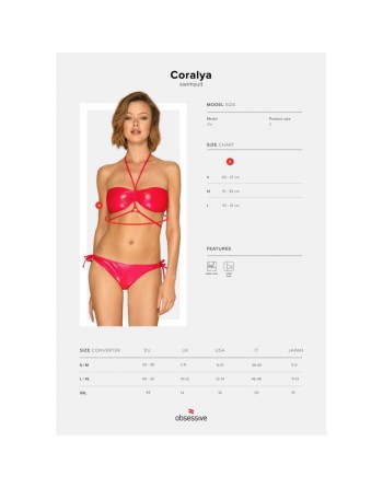 maillot de bain 2 pcs coralya  rouge obsessive