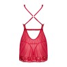 lingerie vous présente lacelove babydoll et string  rouge