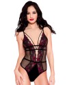  lingerie sexy : bodys résille et dentelle fleurie