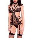  lingerie sexy : bodys fétichiste noir