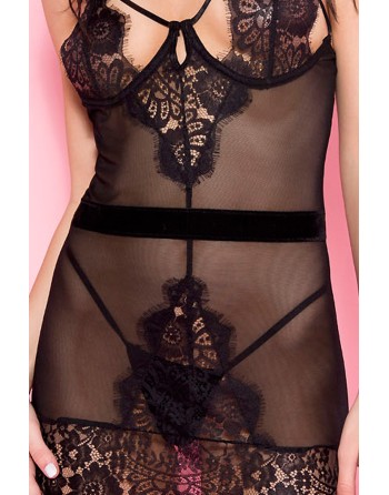  lingerie sexy : nuisette tulle et dentelle