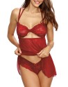  lingerie sexy : nuisette bordeaux effet ensemble