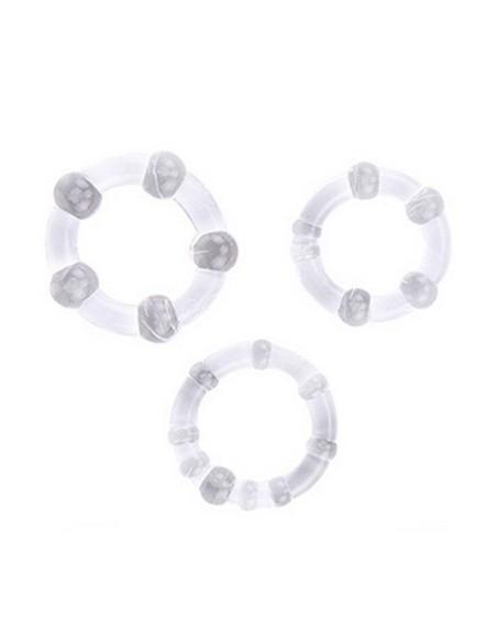  sextoys : 3 cockrings extensibles transparents