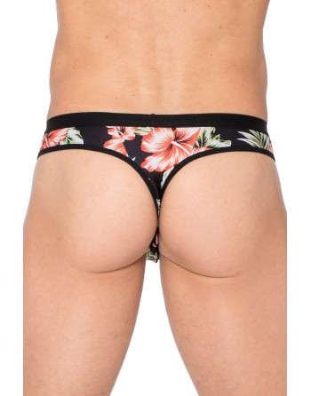 lookme, lingerie pour homme du basic ou très sexy, string noir floral