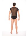  tshirt homme sexy confortable dans un style de rayures opaques et transparentes.