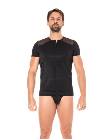  tshirt homme sexy confortable dans un style de rayures opaques et transparentes.