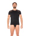  tshirt homme sexy confortable dans un style de rayures opaques et transparentes.