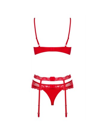  lingerie sexy : ensemble 3 pièces rouge heartina obsessive