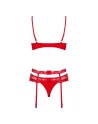  lingerie sexy : ensemble 3 pièces rouge heartina obsessive